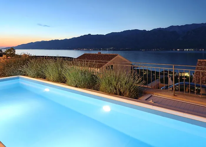 Mediterranean With Pool, Beach, Panoramic View - By Traveler Tourist Agency Krk - Id 2509 *